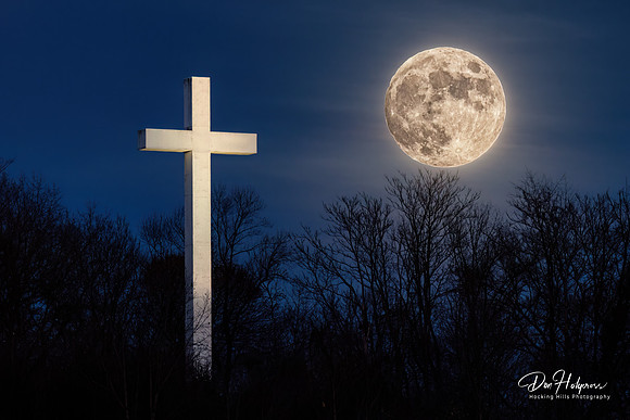 Full Moon at the Nelsonville Cross, Nelsonville (Athens County), Ohio by Don Holycross of Hocking Hills Photography, Logan, Ohio