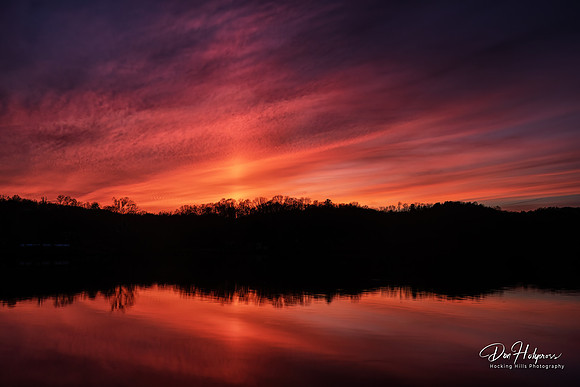 Inspirational Sunset on Lake Logan by Don Holycross of Hocking Hills Photography