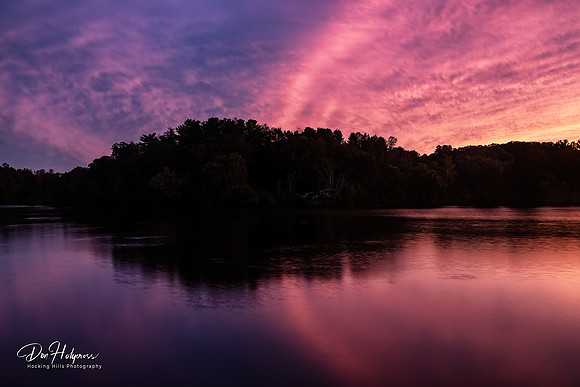 Colorful Sunset on Lake Logan - Remnants of Hurricane Ian