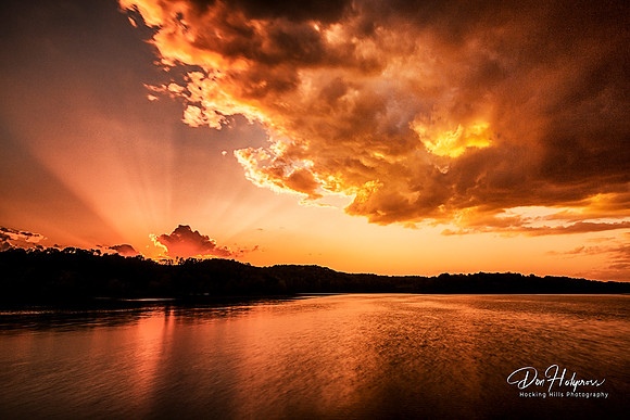 Sunset at Lake Logan, Hocking Hills, Ohio by Don Holycross of Hocking Hills Photography, Logan, Ohio