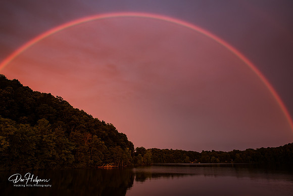 Rainbow Across Lake Logan, Hocking Hills, Ohio by Don Holycross of Hocking Hills Photography, Logan, Ohio