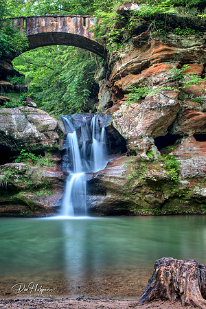 Upper Falls and Stump at Old Man's Cave, Hocking Hills State Park, Ohio by Don Holycross of Hocking Hills Photography, Logan, Ohio