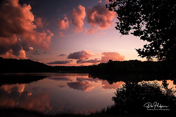 Sunset at Lake Logan, Hocking Hills, Ohio by Don Holycross of Hocking Hills Photography, Logan, Ohio