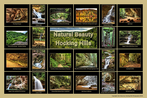 Collage of the Natural Beauty in the Hocking Hills by Don Holycross of Hocking Hills Photography, Logan, Ohio