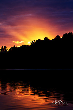 Sunbeams to Heaven - An Inspirational Sunset on Lake Logan in the Hocking Hills by Don Holycross of Hocking Hills Photography