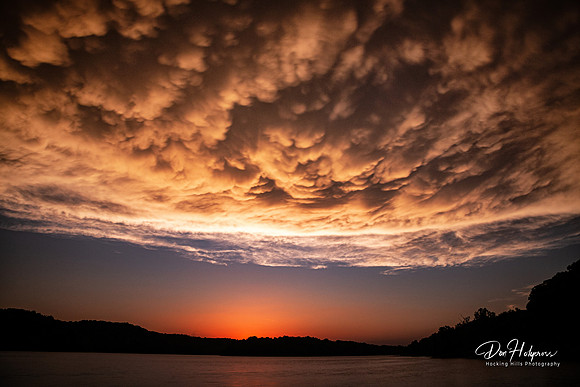 Sunset on Lake Logan with Dramatic Clouds by Don Holycross of Hocking Hills Photography, Logan, Ohio