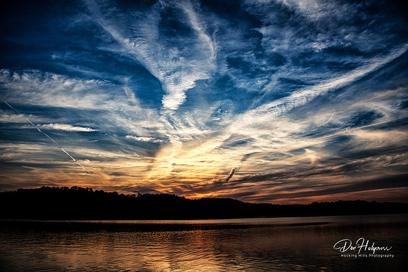 Beautiful Clouds at Sunset on Lake Logan by Don Holycross of Hocking Hills Photography, Logan, Ohio