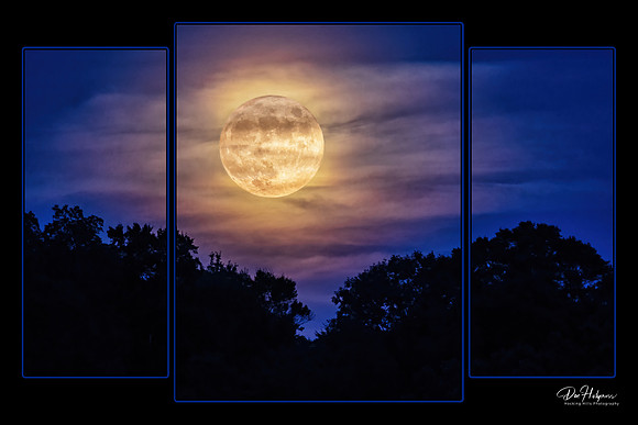 Full Moon Rising Through the Clouds Above Lake Logan in the Hocking Hills, Ohio by Don Holycross of Hocking Hills Photography, Logan, Ohio